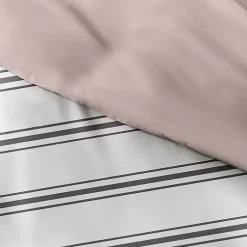 Kirklands Home Duvets|Rose Pink Echo Stripe 3-pc. Queen Duvet Cover Set