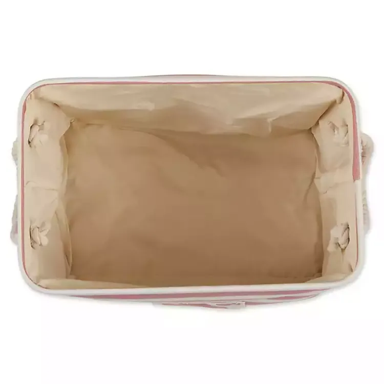 New Rose Striped Paw Medium Rectangular Pet Bin Baskets & Boxes