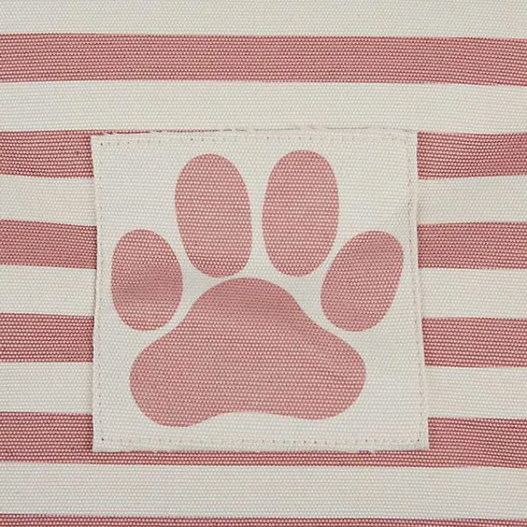 New Rose Striped Paw Medium Rectangular Pet Bin Baskets & Boxes