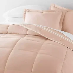 Kirklands Home Comforters|Rose Striped Reversible 3-pc. King Comforter Set Pink