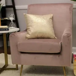 Kirklands Home Accent Chairs|Rose Velvet Lana Accent Chair Pink