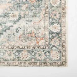 Kirklands Home Area Rugs|Rosette Green and Ivory Area Rug, 7x9