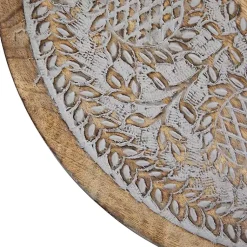 Kirklands Home Accent & End Tables|Round Antique Engraved Accent Table Gray