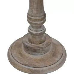 Kirklands Home Accent & End Tables|Round Antique Etched Pedestal Accent Table Gray