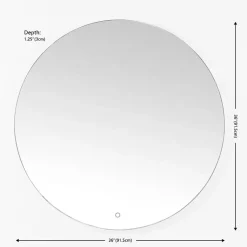 Kirklands Home Decorative Mirrors|Round Ashden LED Wall Mirror