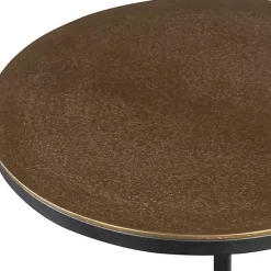 Kirklands Home Accent & End Tables|Round Black and Gold Metal C-Table