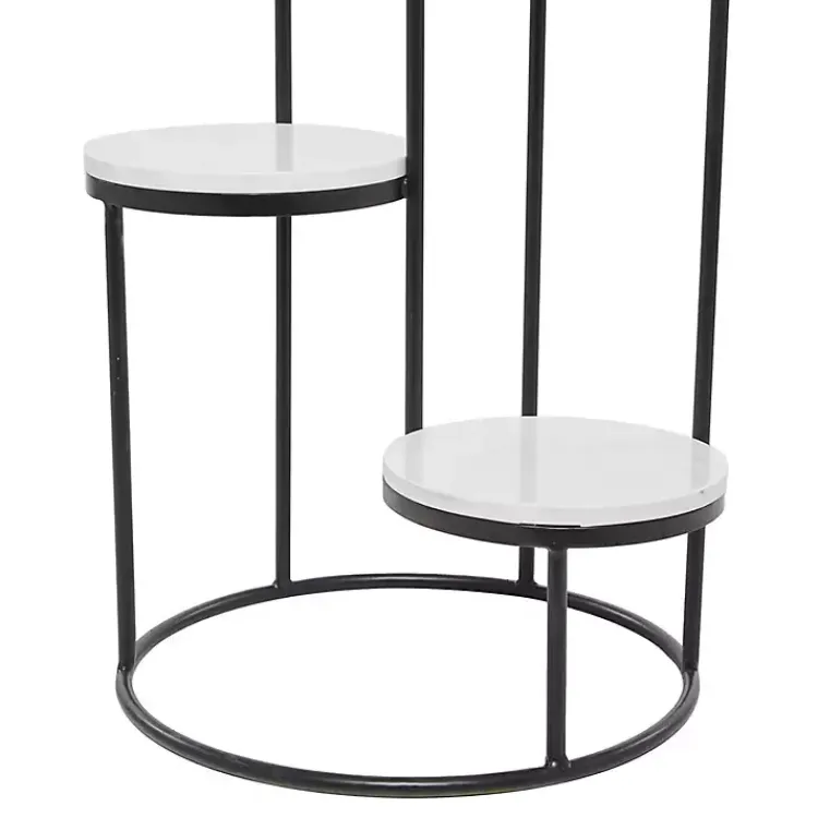 Kirklands Home Planters|Round Black and White Marble 4-Tier Plant Stand