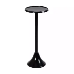 Kirklands Home Accent & End Tables|Round Metal Layla Accent Table Black