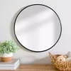 Kirklands Home Framed Mirrors|Round Black Nouveau Linear Wall Mirror, 20 in.