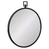 Kirklands Home Decorative Mirrors|Round Black Tabb Metal Wall Mirror