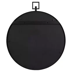 Kirklands Home Decorative Mirrors|Round Black Tabb Metal Wall Mirror