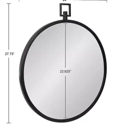 Kirklands Home Decorative Mirrors|Round Black Tabb Metal Wall Mirror