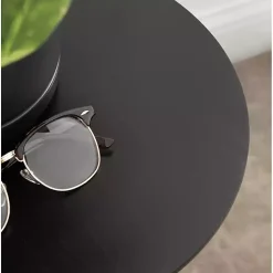 Kirklands Home Accent & End Tables|Round Wood Jess Accent Table Black