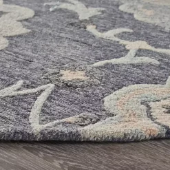 Kirklands Home Area Rugs|Round Geometric Floral Area Rug, 4x4 Blue