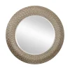 Kirklands Home Decorative Mirrors|Round Bronze Woven Texture Wall Mirror