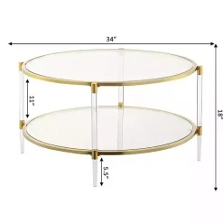 Kirklands Home Coffee Tables|Round Acrylic and Glass Coffee Table Clear