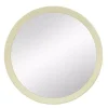 Kirklands Home Decorative Mirrors|Round Cream Mango Wood Wall Mirror