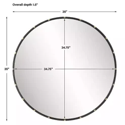 Kirklands Home Decorative Mirrors|Round Dark Bronze and Gold Wall Mirror