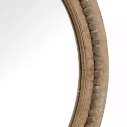 Kirklands Home Decorative Mirrors|Round Distressed Beaded Wall Mirror, 28 in.