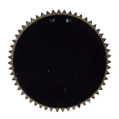 Kirklands Home Decorative Mirrors|Round Gold Textured Diamond Wall Mirror