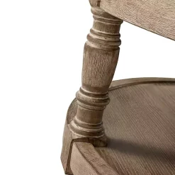 Kirklands Home Benches & Ottomans|Round Cepheus Tufted Ottoman Gray