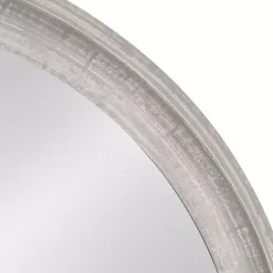 Kirklands Home Decorative Mirrors|Round Gray Mansell Wood Wall Mirror