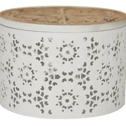 Round Intricate Laser Cut Boxes, Set of 3 Baskets & Boxes