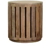 Kirklands Home Accent & End Tables|Round Mango Wood Drum Accent Table