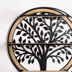 Kirklands Home Shelves|Round Metal Tree 3-Tier Wall Shelf