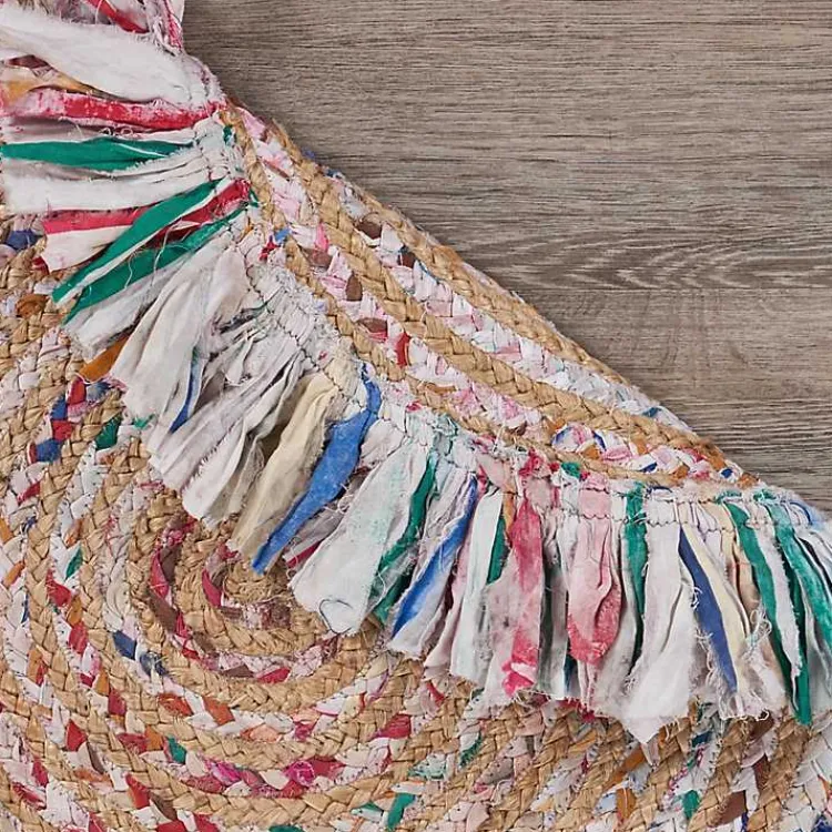 Kirklands Home Area Rugs|Round Multicolor Braided Jute Area Rug, 3x3