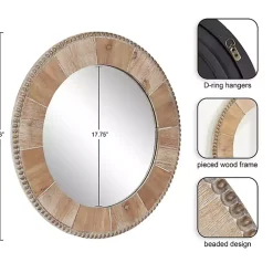 Kirklands Home Decorative Mirrors|Round Natural Calona Wood Wall Mirror