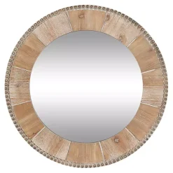 Kirklands Home Decorative Mirrors|Round Natural Calona Wood Wall Mirror