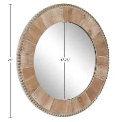 Kirklands Home Decorative Mirrors|Round Natural Calona Wood Wall Mirror