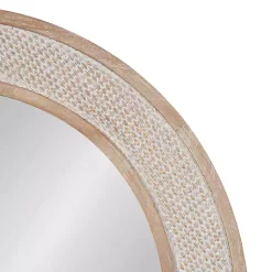 Kirklands Home Decorative Mirrors|Round Natural Rattan Wall Mirror