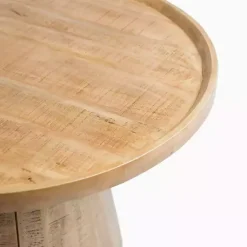 Kirklands Home Coffee Tables|Round Natural Wood Hughes Coffee Table Tan