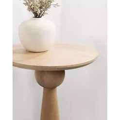 Kirklands Home Accent & End Tables|Round Natural Wood Jess Accent Table Tan