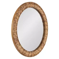 Kirklands Home Decorative Mirrors|Round Natural Woven Water Hyacinth Wall Mirror