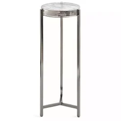 Kirklands Home Accent & End Tables|Round Pewter Aguilar Accent Table