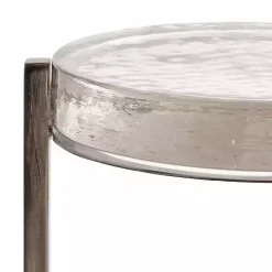 Kirklands Home Accent & End Tables|Round Pewter Aguilar Accent Table