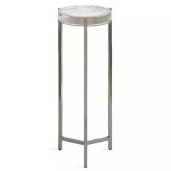 Kirklands Home Accent & End Tables|Round Pewter Aguilar Accent Table
