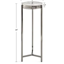 Kirklands Home Accent & End Tables|Round Pewter Aguilar Accent Table
