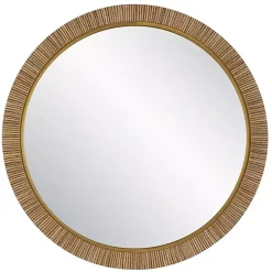Kirklands Home Decorative Mirrors|Round Rattan Wall Mirror