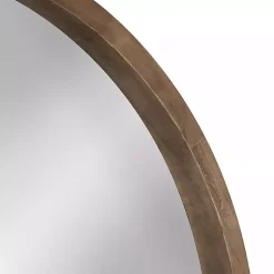 Kirklands Home Decorative Mirrors|Round Rustic Wood Hutton Mirror Brown