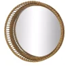 Kirklands Home Decorative Mirrors|Round Seagrass and Bamboo Wall Mirror