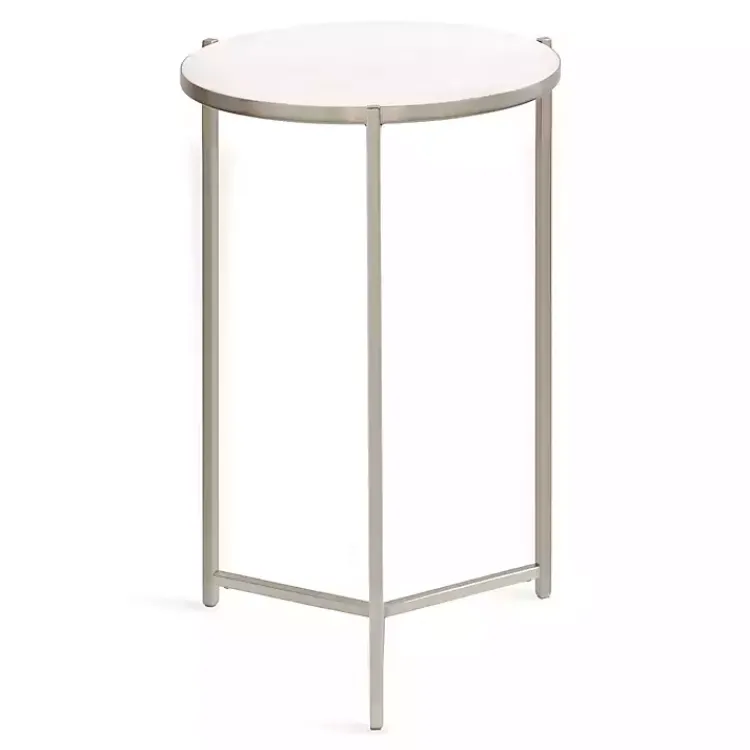 Kirklands Home Accent & End Tables|Round Aguilar Accent Table Silver