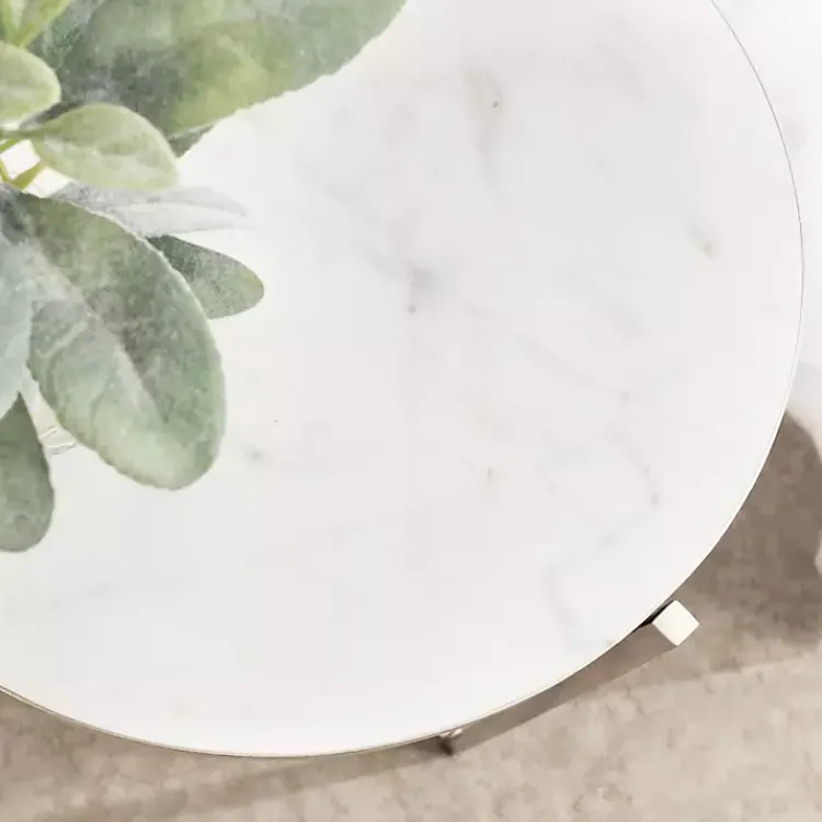 Kirklands Home Accent & End Tables|Round Aguilar Accent Table Silver