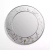 Kirklands Home Decorative Mirrors|Round Silver Birds and Branches Wall Mirror