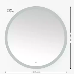 Kirklands Home Decorative Mirrors|Round Whit LED Wall Mirror