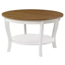 Kirklands Home Coffee Tables|Round and Natural Curved Legs Coffee Table White
