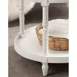 Kirklands Home Coffee Tables|Round Bellport Coffee Table White